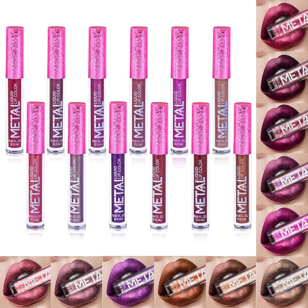 Metallic Liquid Lipstick Lip Gloss - Shimmery Finish