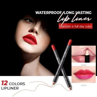 12 Color Waterproof Lip Liner - Nude Shades Set