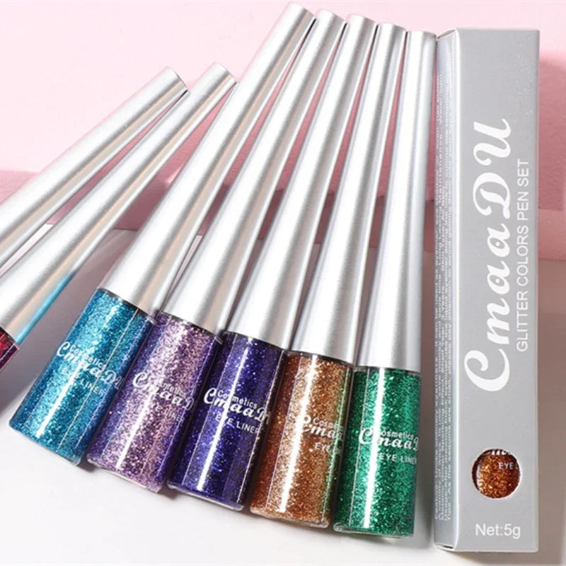 16 Colors Waterproof Glitter Eyeliner – Sparkling Makeup