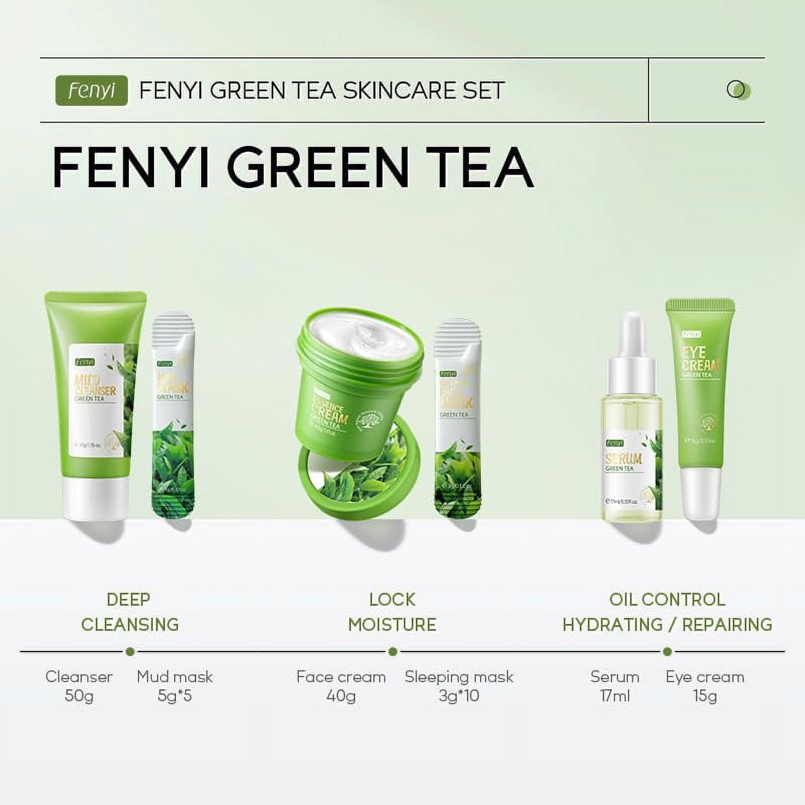 Green Tea Skincare Gift Set – 6-in-1 Complete Routine