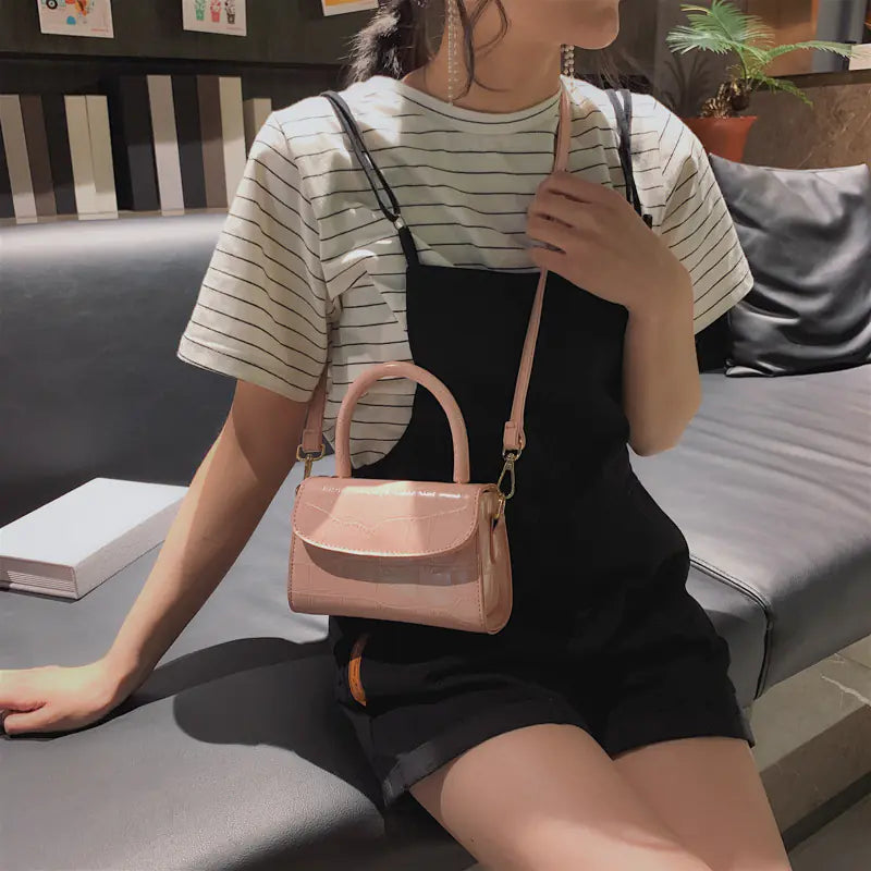 Small Square Handbag - Compact Geometric Design