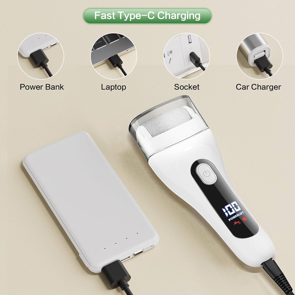 Rechargeable Electric Foot File Kit - Pedicure Set