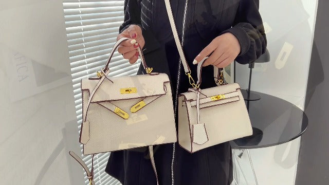 Chic Mini Cowhide Handbag - Compact Leather Style
