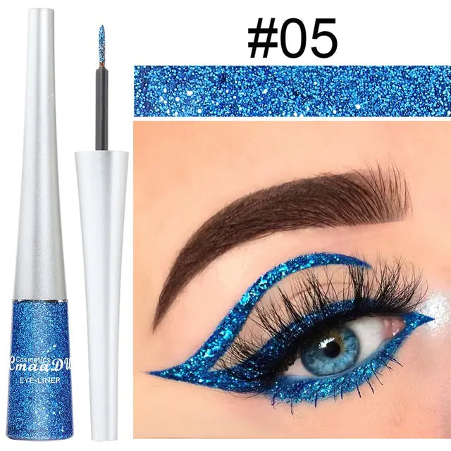 16 Colors Waterproof Glitter Eyeliner – Sparkling Makeup