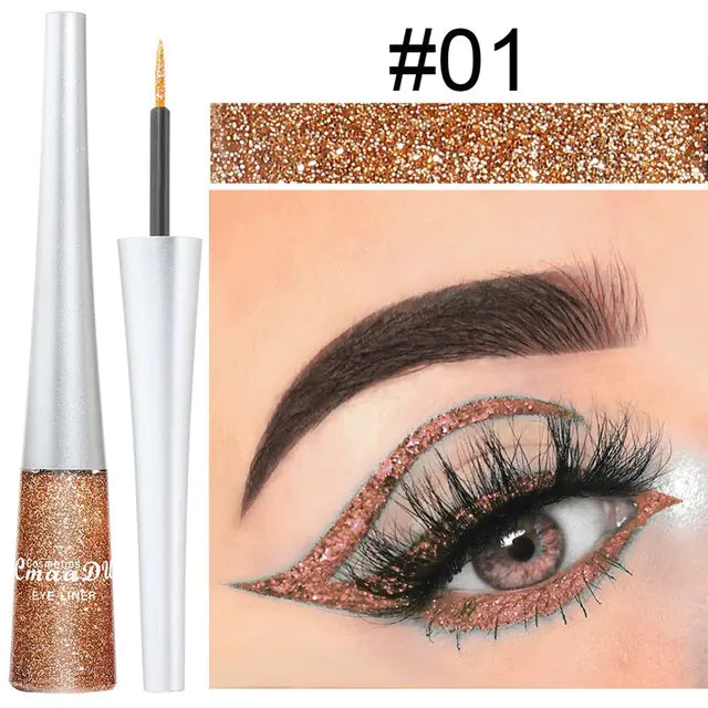 16 Colors Waterproof Glitter Eyeliner – Sparkling Makeup