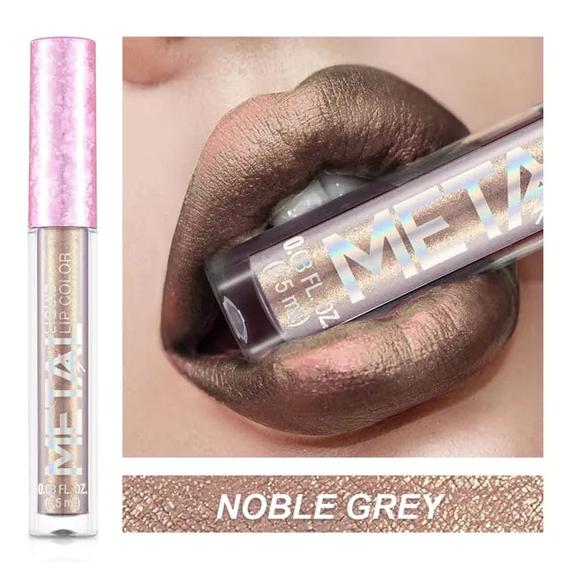 Metallic Liquid Lipstick Lip Gloss - Shimmery Finish