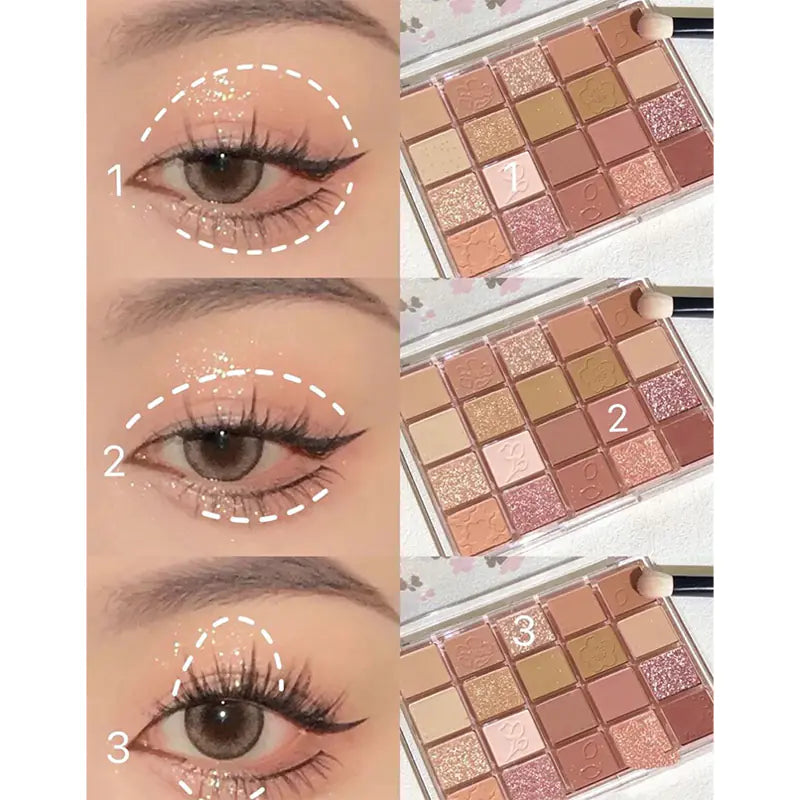Sakura Bloom 20-Color Glitter Eyeshadow Set