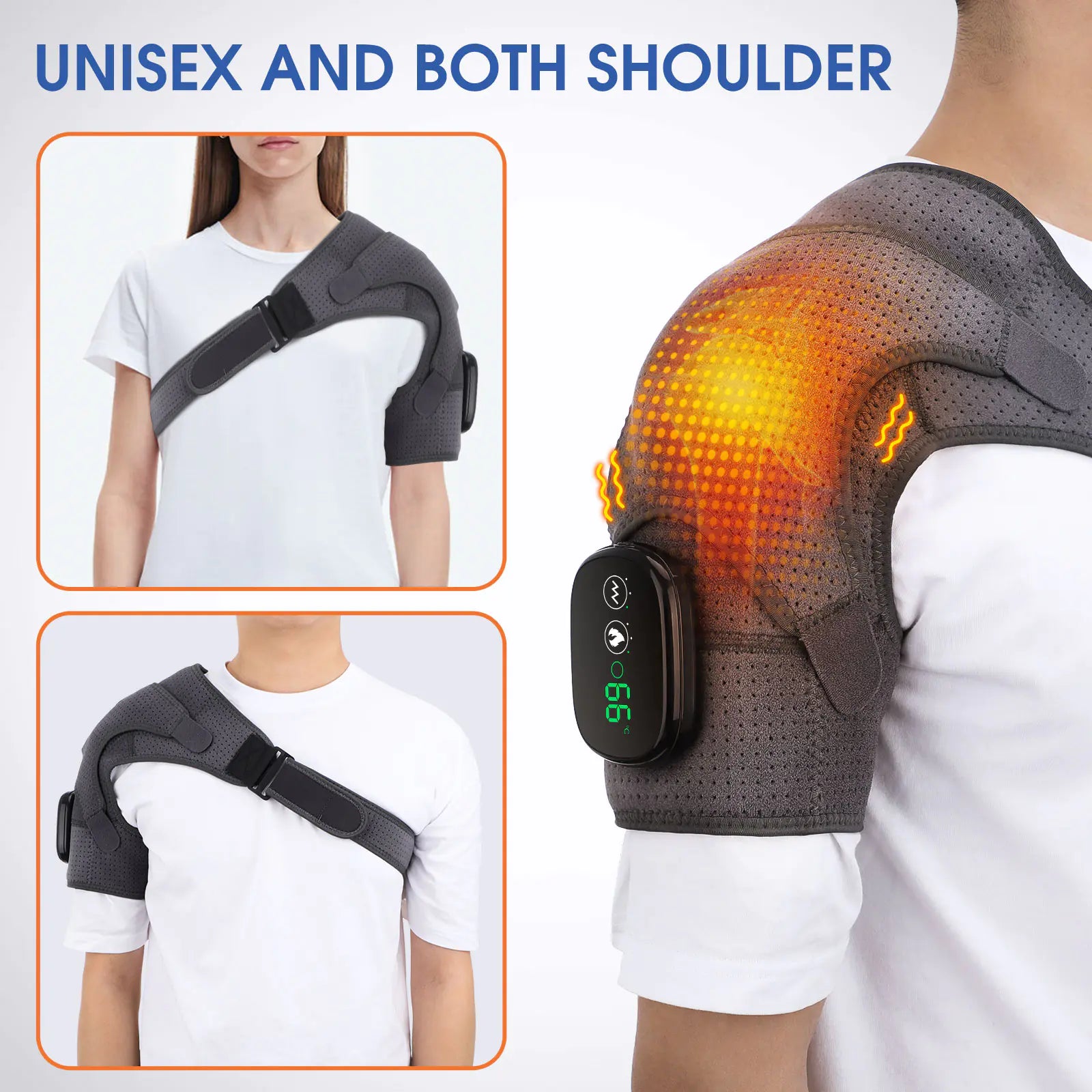 Electric Heating Shoulder Massager with Vibration Support