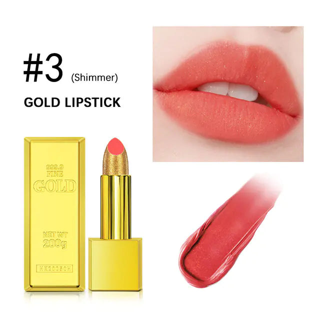 Gold Waterproof Matte Lipstick – Long Lasting