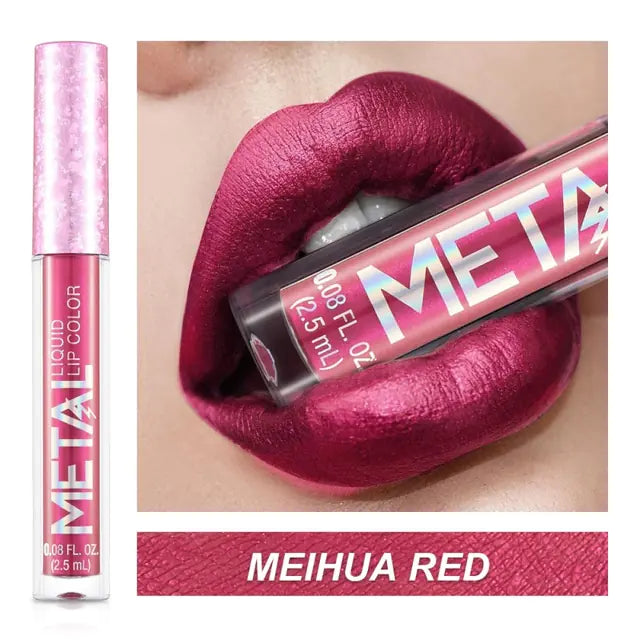 Metallic Liquid Lipstick Lip Gloss - Shimmery Finish