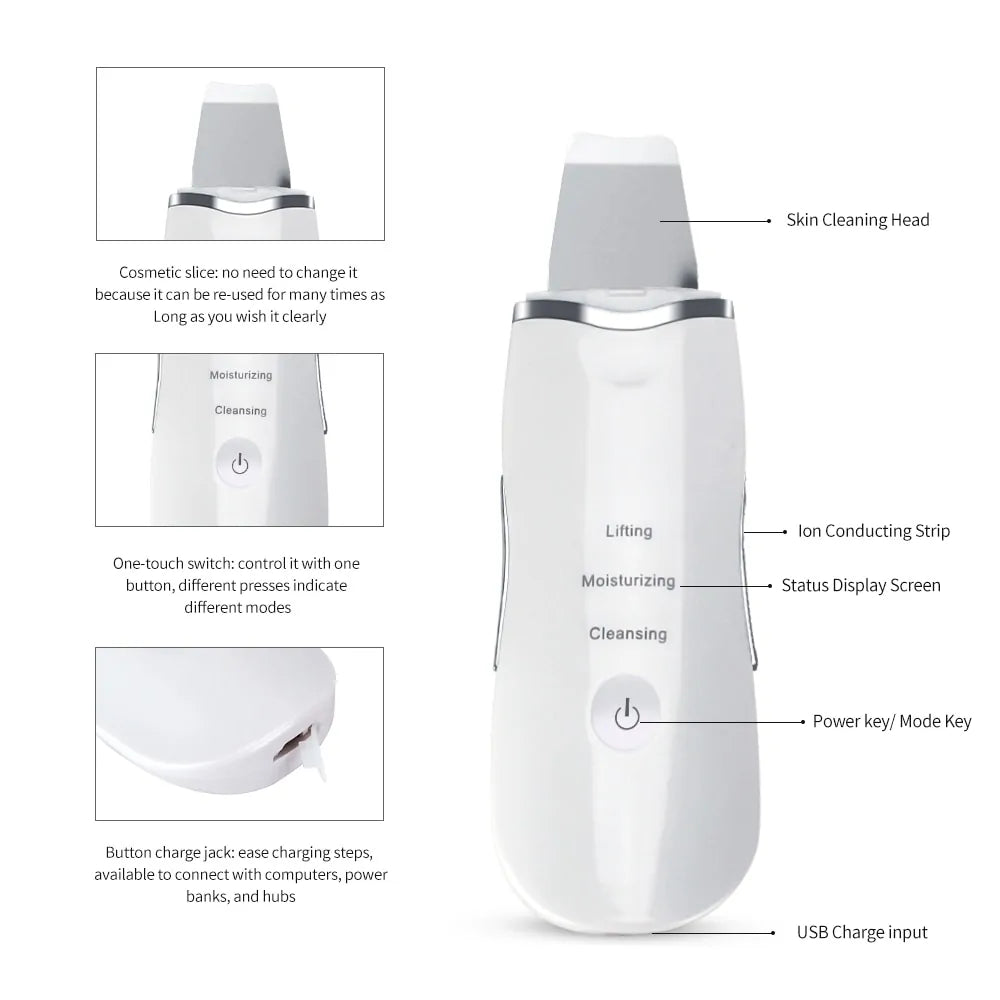 Ultrasonic Skin Scrubber - Deep Pore Cleansing