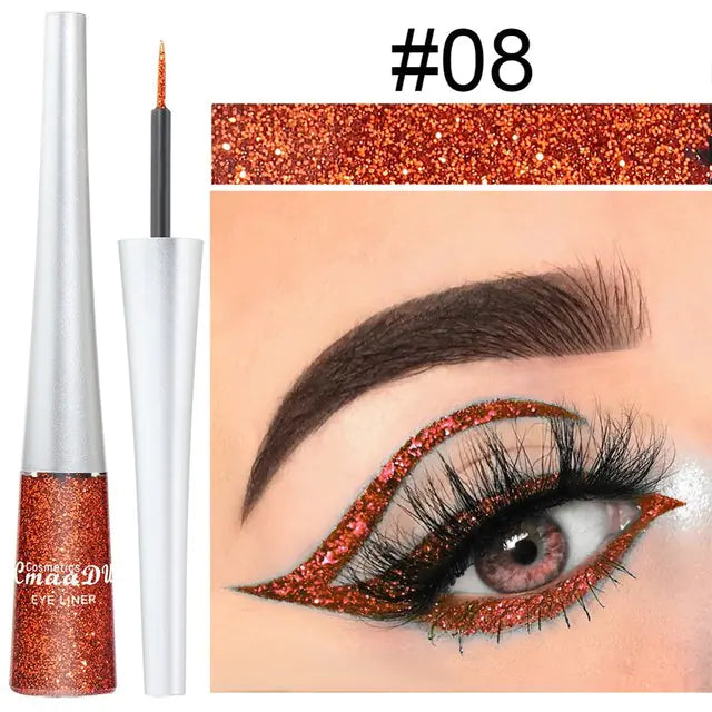 16 Colors Waterproof Glitter Eyeliner – Sparkling Makeup
