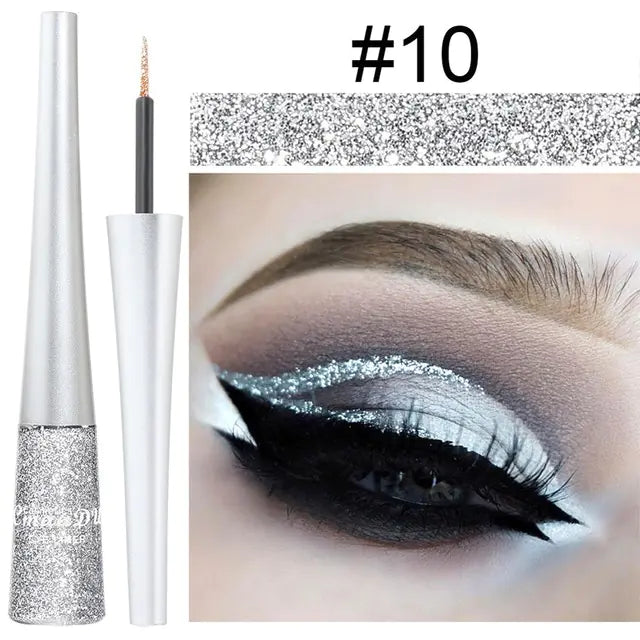 16 Colors Waterproof Glitter Eyeliner – Sparkling Makeup