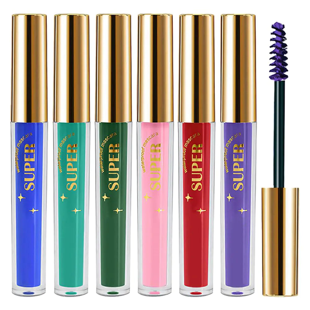 6‑Color Glitter Waterproof Mascara Set