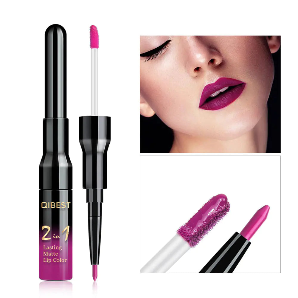 Matte Liquid Lipstick Pen – Dual Lip Gloss & Velvet Finish