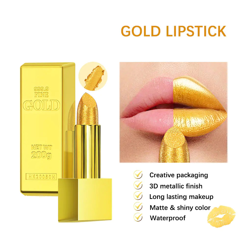 Gold Waterproof Matte Lipstick – Long Lasting