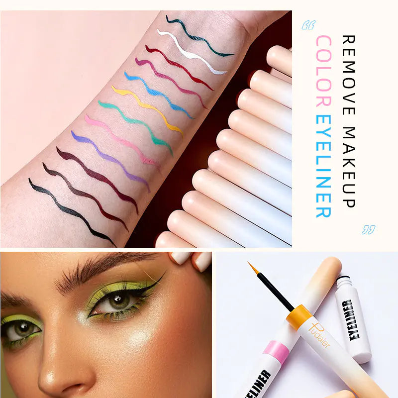 12 Colors Glitter Waterproof Eyeliner Set