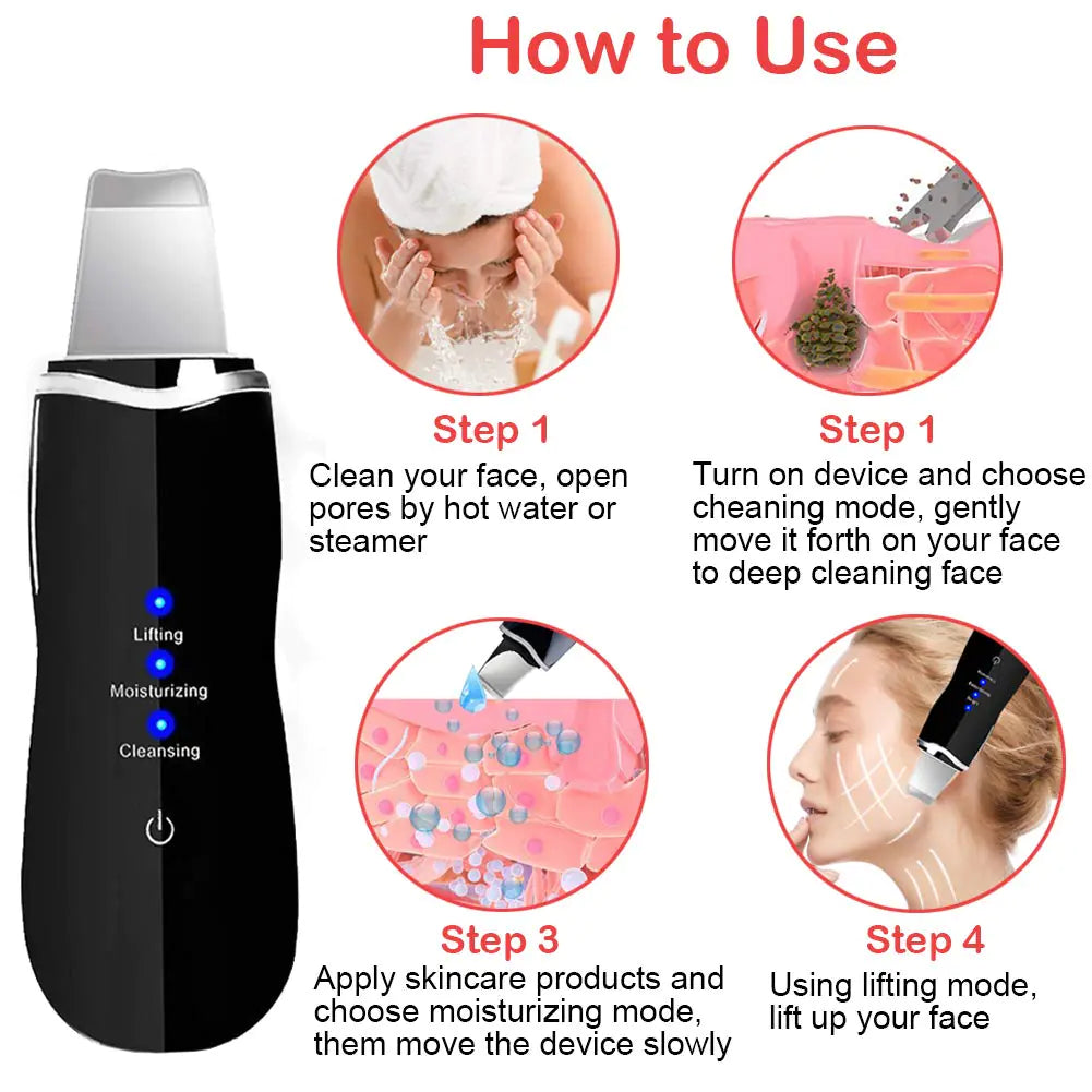 Ultrasonic Pore Cleaner - Deep Facial Cleansing