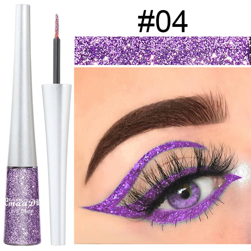16 Colors Waterproof Glitter Eyeliner – Sparkling Makeup