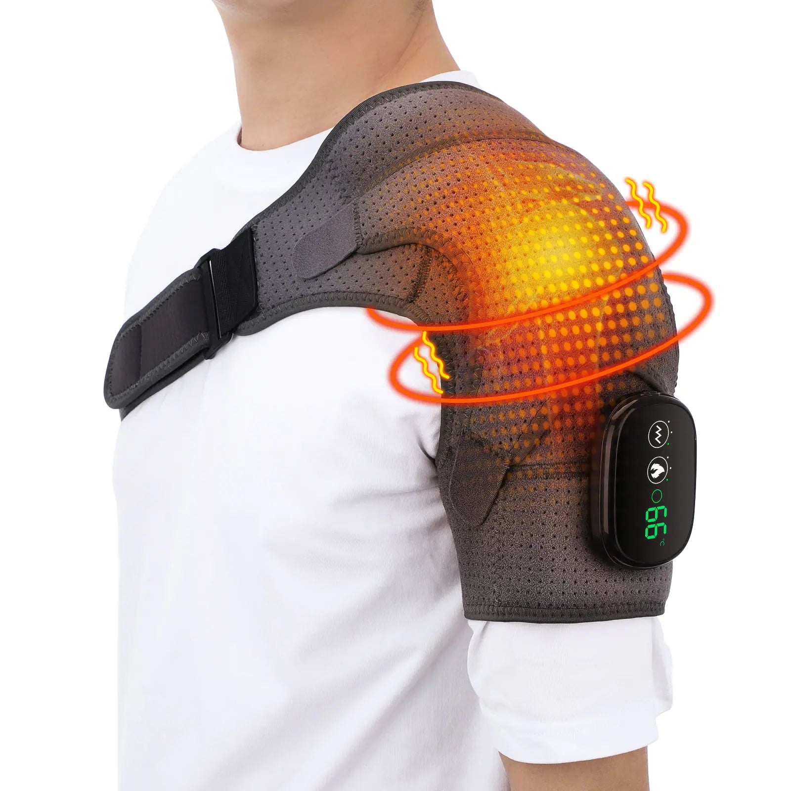 Electric Heating Shoulder Massager with Vibration Support