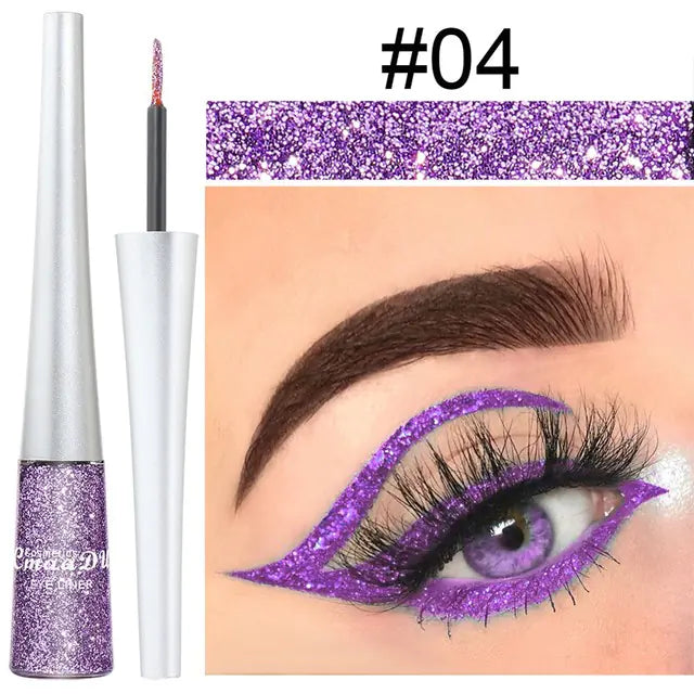 16 Colors Waterproof Glitter Eyeliner – Sparkling Makeup