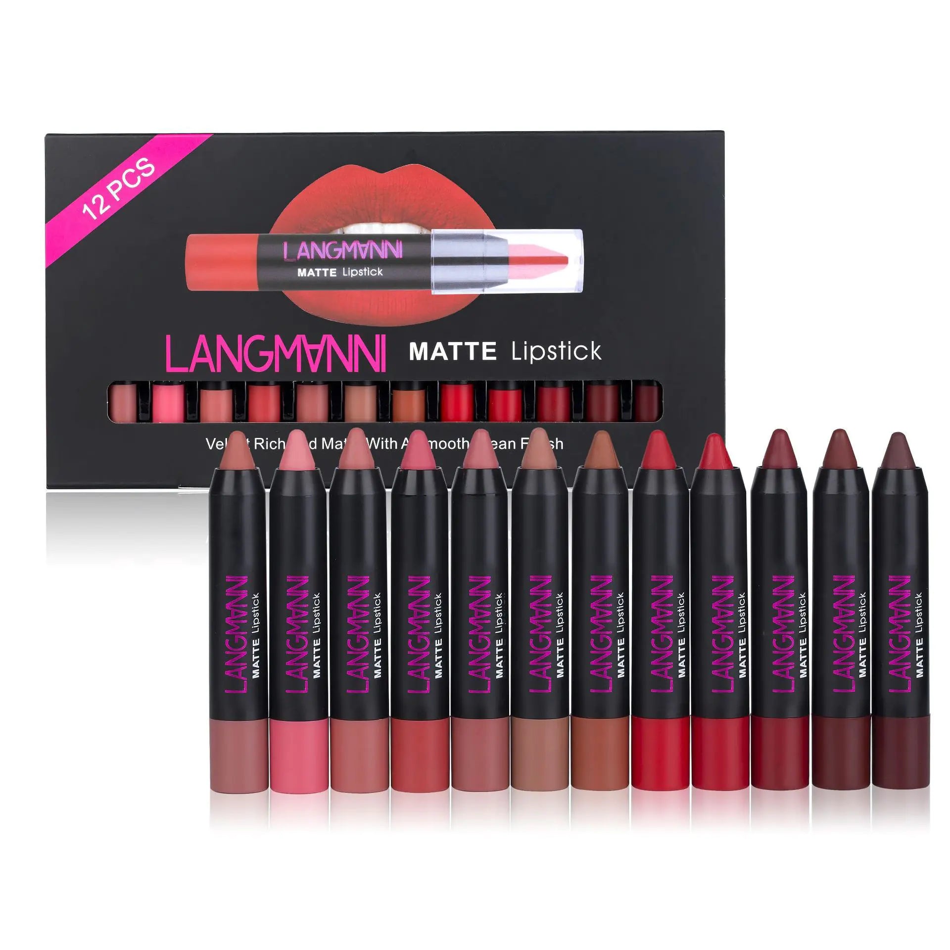 12-Piece Long Lasting Matte Lipstick Kit