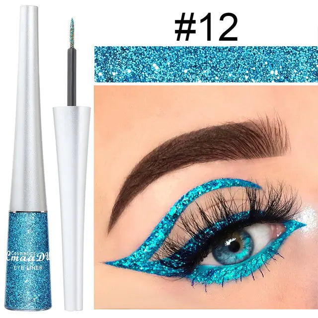 16 Colors Waterproof Glitter Eyeliner – Sparkling Makeup