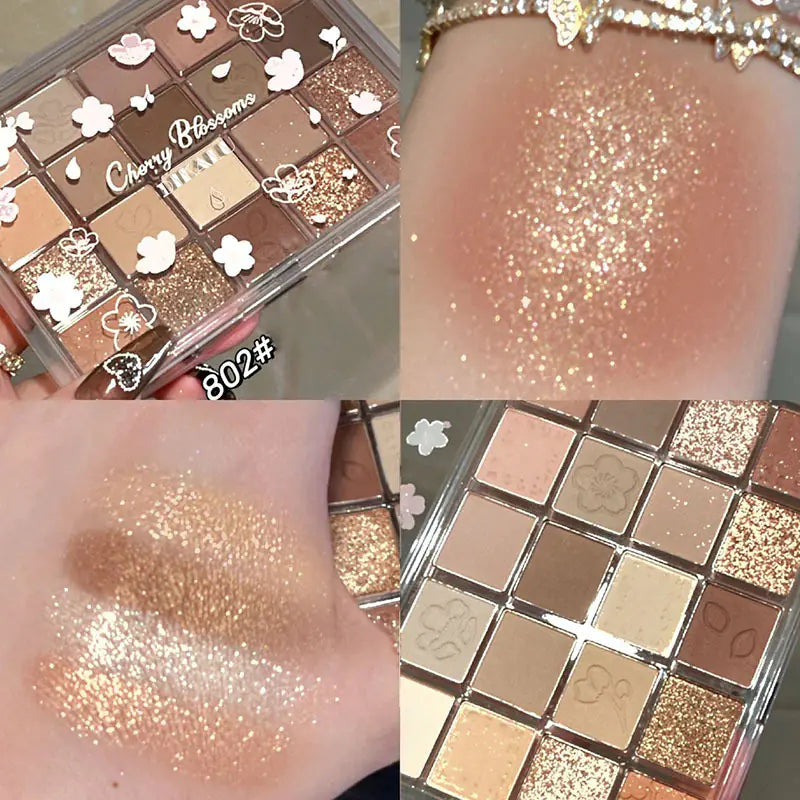 Sakura Bloom 20-Color Glitter Eyeshadow Set