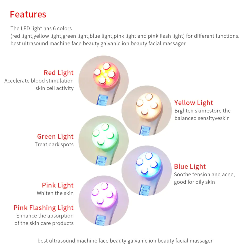 LED Light Therapy Facial Massager - Anti-Aging