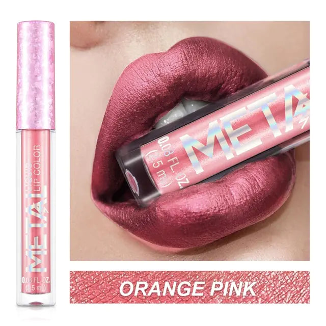 Metallic Liquid Lipstick Lip Gloss - Shimmery Finish