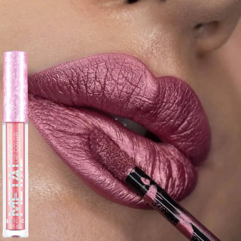Metallic Liquid Lipstick Lip Gloss - Shimmery Finish