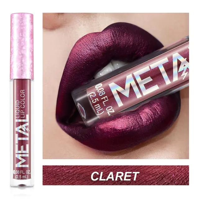 Metallic Liquid Lipstick Lip Gloss - Shimmery Finish