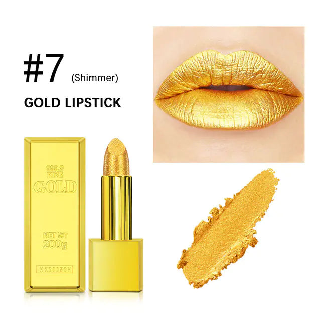 Gold Waterproof Matte Lipstick – Long Lasting