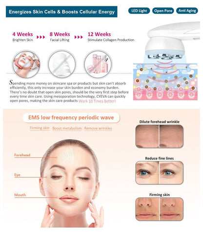 LED Light Therapy Facial Massager - Anti-Aging