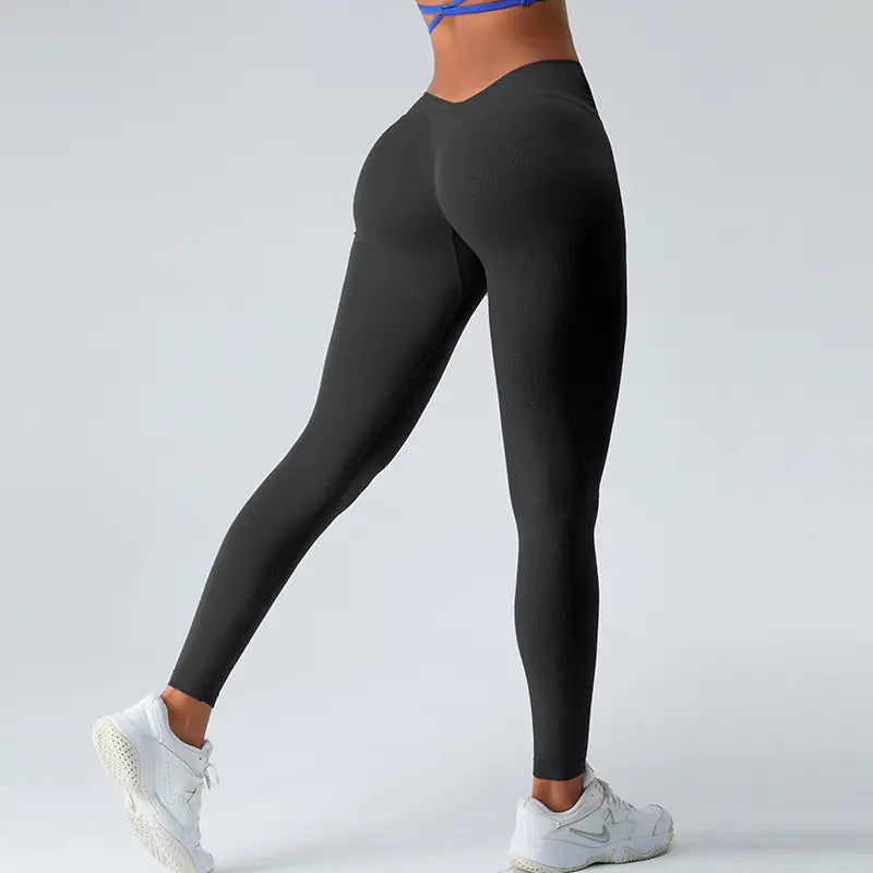 Seamless V-Waist Yoga Pants – Sculpting, Non-Slip Fit