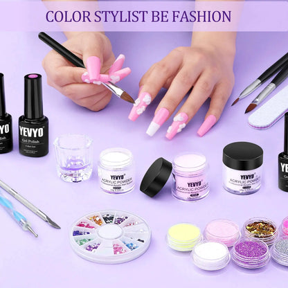 Complete Acrylic Nail Kit with UV Light