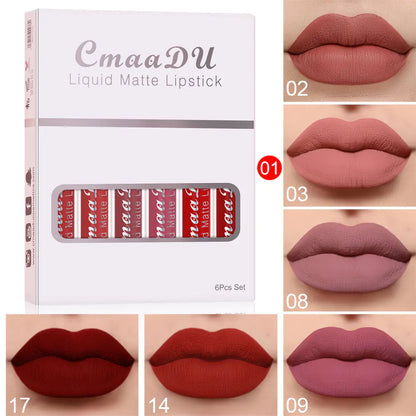 6 Pack Matte Lip Gloss Set - Complete Collection