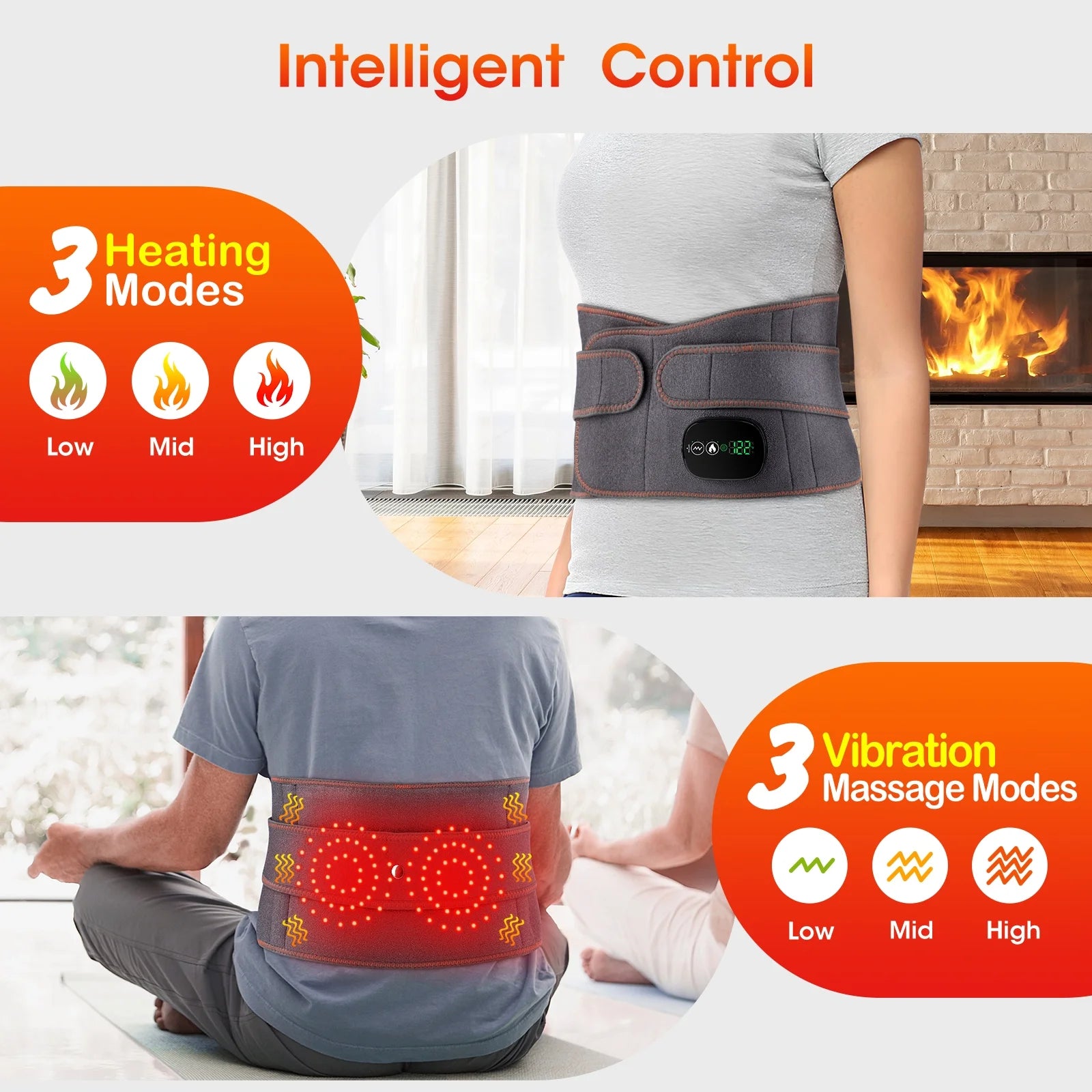 Infrared Vibration Lumbar Support Massager