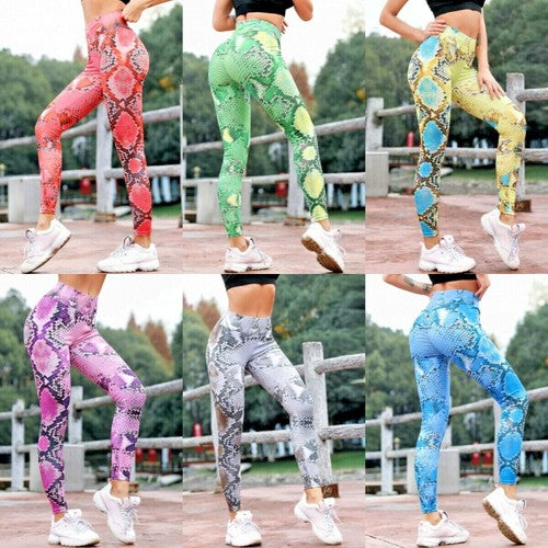 Snake Print Curve-Highlighting Leggings