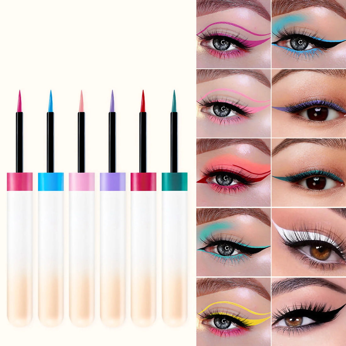 12 Colors Glitter Waterproof Eyeliner Set