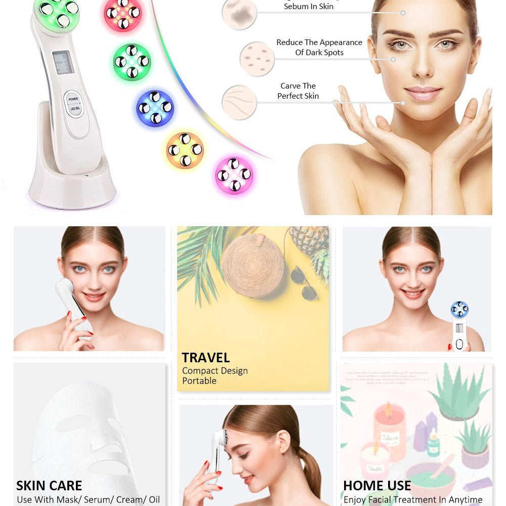 LED Light Therapy Facial Massager - Anti-Aging