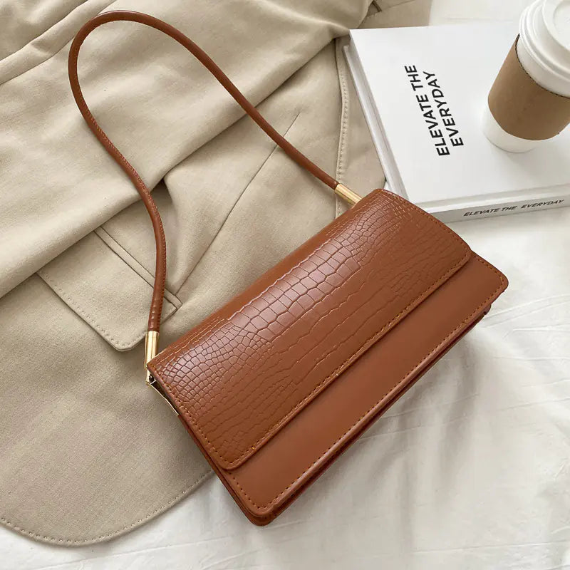 Luxury Croco Style Handbag - Premium Leather Look
