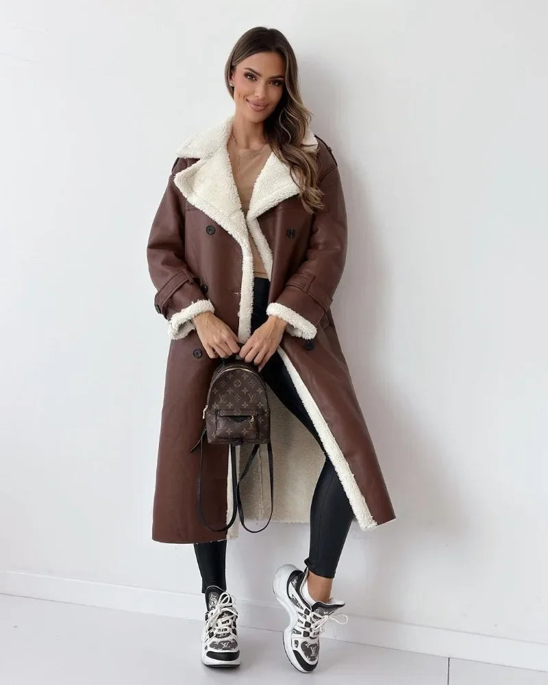 Elegant Winter Lapel Coat – Warm &amp; Stylish Outerwear