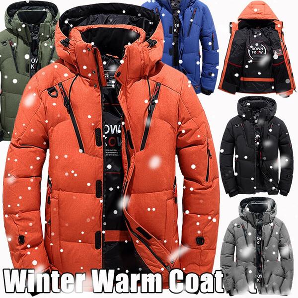 Men’s Short Down Jacket with Hood – Warm Outdoor Coat