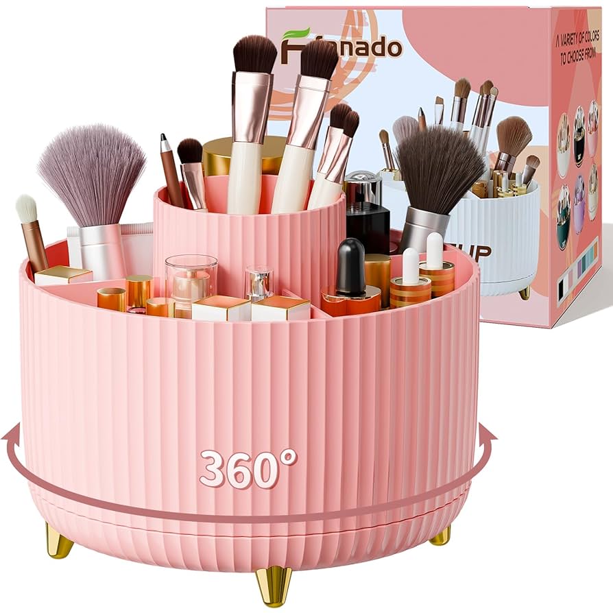 360° Makeup Brush Organizer Space Saving Storage