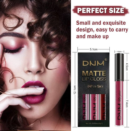 Lip Gloss 3 Piece Set - Matte Metallic Collection