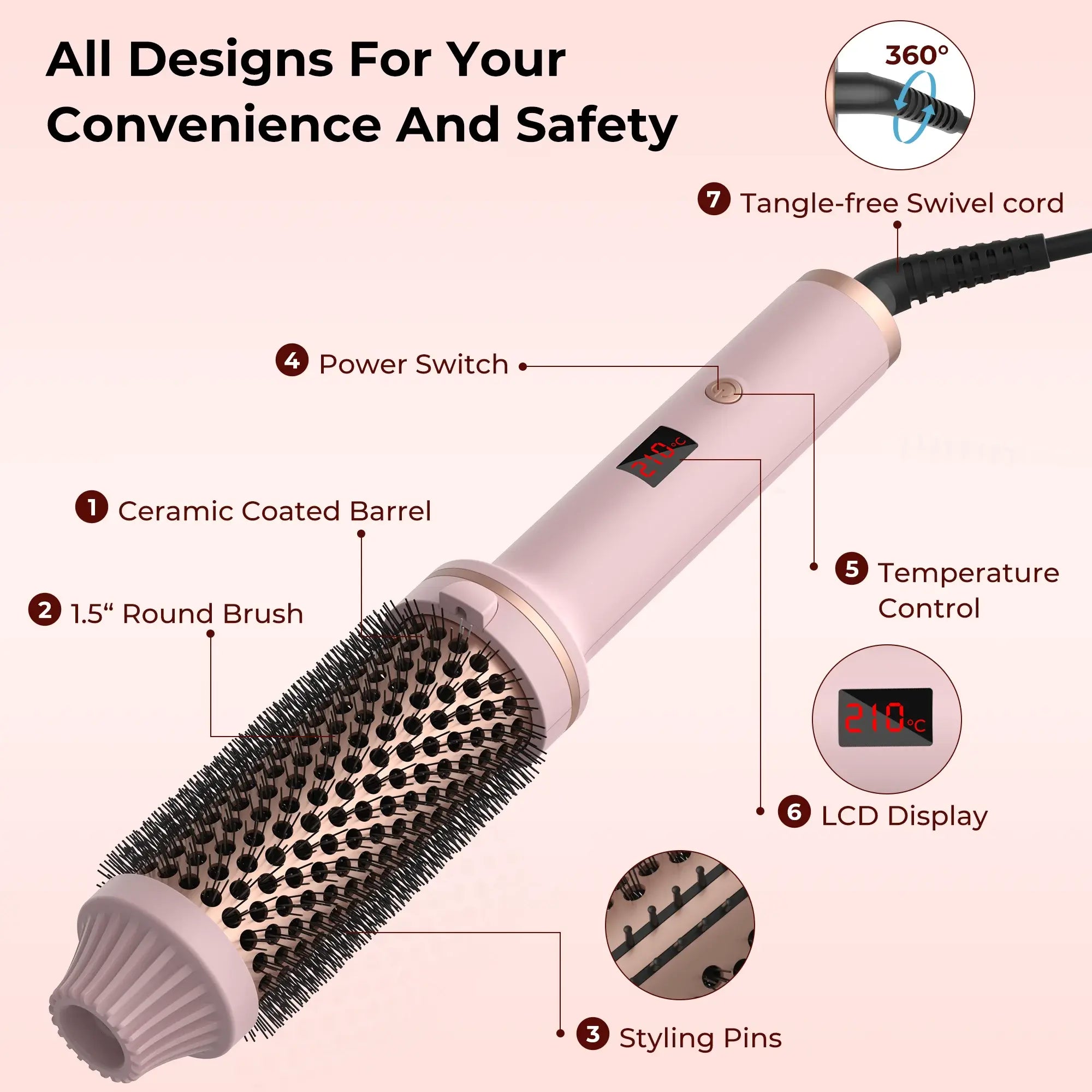 3 in 1 Hair Styler Curling Straightening &amp; Volume