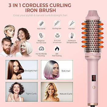 3 in 1 Hair Styler Curling Straightening &amp; Volume