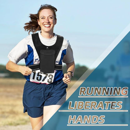 Reflective Running Vest with Adjustable Fit &amp; Phone Pocket