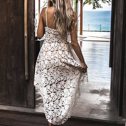 Lace High-Low Maxi Dress – Elegant &amp; Romantic